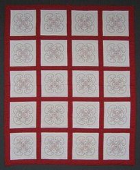 Custom Amish Quilts - Red White Hand Embroidery Patchwork