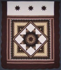 Custom Amish Quilts - Trip Around Lone Star Chocolate Brown