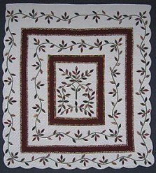 Custom Amish Quilts - Fall Leaf Ivy Applique Patchwork