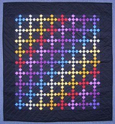 Custom Amish Quilts - Amish Dutch Rainbow Nine Patch Small Quilt Wall Hanging
