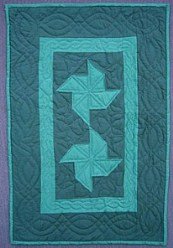 Custom Amish Quilts - Dutch Green Pinwheel Small Quilt Wall Hanging