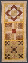 Custom Amish Quilts - Brown Sampler Small Quilt Wall Hanging  
