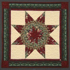 Custom Amish Quilts - Christmas Lone Star Small Quilt Wall Hanging 