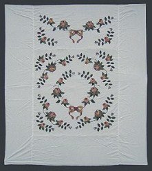 Custom Amish Quilts - Ribbon Roses Applique Quilt Top