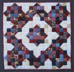 Custom Amish Quilts - Improved Nine Patch Small Quilt Wall Hanging Certified Kathryn