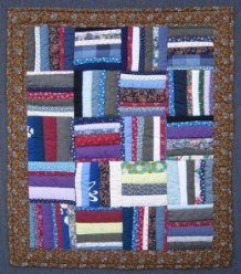 Custom Amish Quilts - Scrappy Rails Small Quilt Wall Hanging Certified 