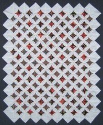 Custom Amish Quilts - Cathedral Window Red Green Small Quilt Wall Hanging