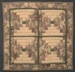 Custom Amish Quilts - Lilac Log Cabin Small Quilt Wall Hanging