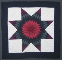 Custom Amish Quilts - Navy Lone Star Small Quilt Wall Hanging