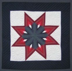 Custom Amish Quilts - Lone Fan Star Small Quilt Wall Hanging