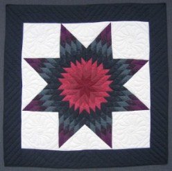 Custom Amish Quilts - Purple Navy Dutch Small Quilt Wall Hanging