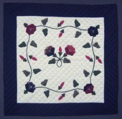 Custom Amish Quilts - Morning Glory Applique Small Quilt Wall Hanging