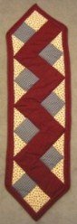 Custom Amish Quilts - Burgundy Tan Rail Fence Certified Small Quilt Wall Hanging