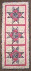 Custom Amish Quilts - Pink Flower Star Small Quilt Wall Hanging