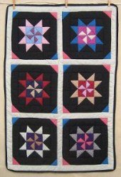 Custom Amish Quilts - Dutch Pinwheel Star Certified Small Quilt Wall Hanging