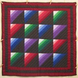 Custom Amish Quilts - Amish Rainbow Dutch Colors Small Quilt Wall Hanging