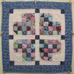 Custom Amish Quilts - Patched Heart Patchwork Small Quilt Wall Hanging
