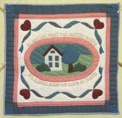 Custom Amish Quilts - Home Where Love Is Applique Certified Grandma Anna Small Quilt Wall Hanging
