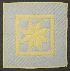 Custom Amish Quilts - Eight Pointed Star Small Quilt Yellow Lavendar