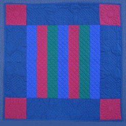 Custom Amish Quilts - Amish Dutch Color Bars Small Quilt Wall Hanging Blue Red Green