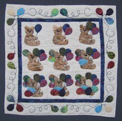 Custom Amish Quilts - Sunny Cathedral Window Small Quilt Wall Hanging