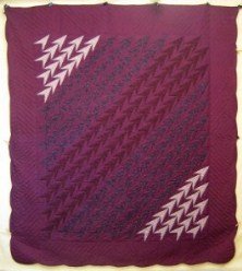 Custom Amish Quilts - Turkey Tracks Patchwork Burgundy