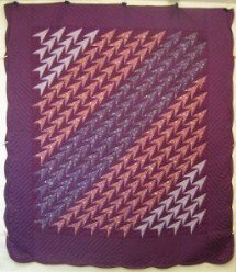 Custom Amish Quilts - Turkey Tracks Patchwork Plum Burgundy
