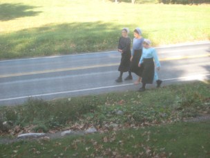 Amish Girls Walking