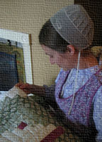Amish Girl Quilting
